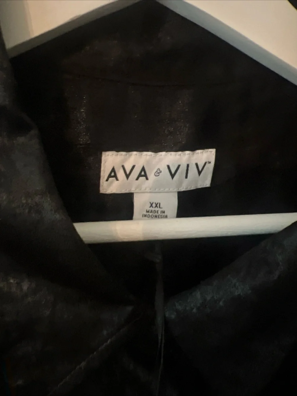 Ava & Viv Black Longline Button-Up Shirt Dress
